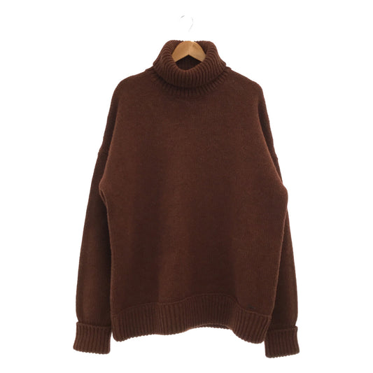 [Good Condition] DSQUARED2 / Dsquared | 2019AW | Italian Wool Low Gauge Turtleneck Oversized Knit Sweater | XS | Brown | Women's