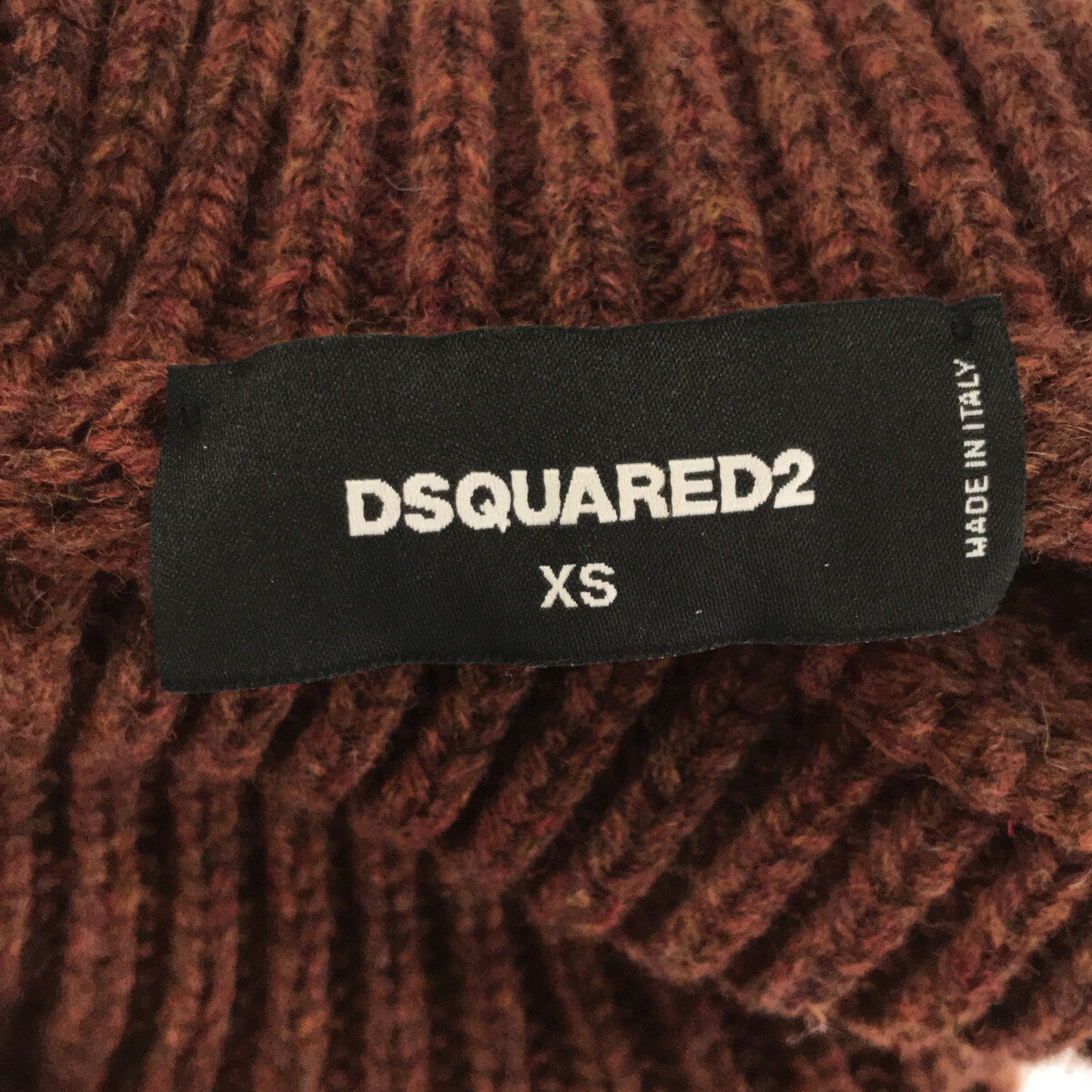 【美品】  DSQUARED2 / ディースクエアード | 2019AW | イタリア製 ウール ローゲージ タートルネック オーバーサイズ ニット セーター | XS | ブラウン | レディース