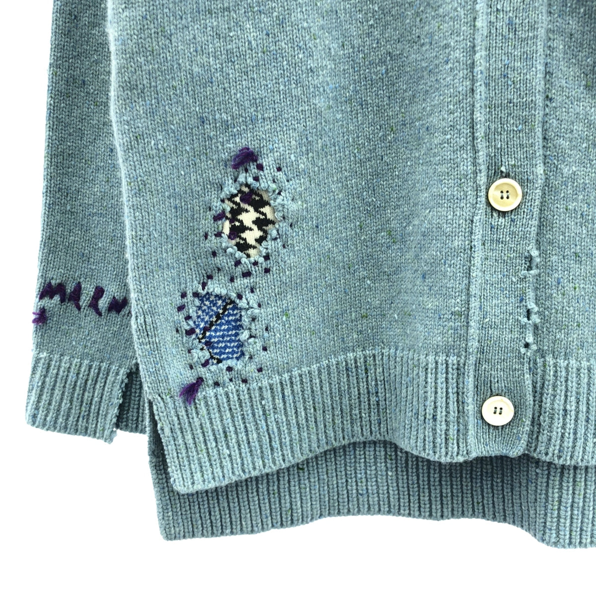 [Good Condition] MARNI | 2024AW | Vintage Effect Cardigan / Knitted Cardigan | Size 40 | Blue | Women's