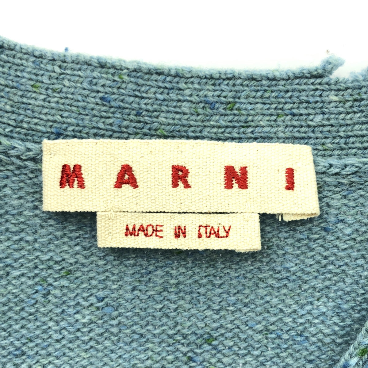 【미품】 MARNI / 마르니 | 2024AW | Vintage Effect Cardigan / 니트 카디건 | 40 | 블루 | 여성