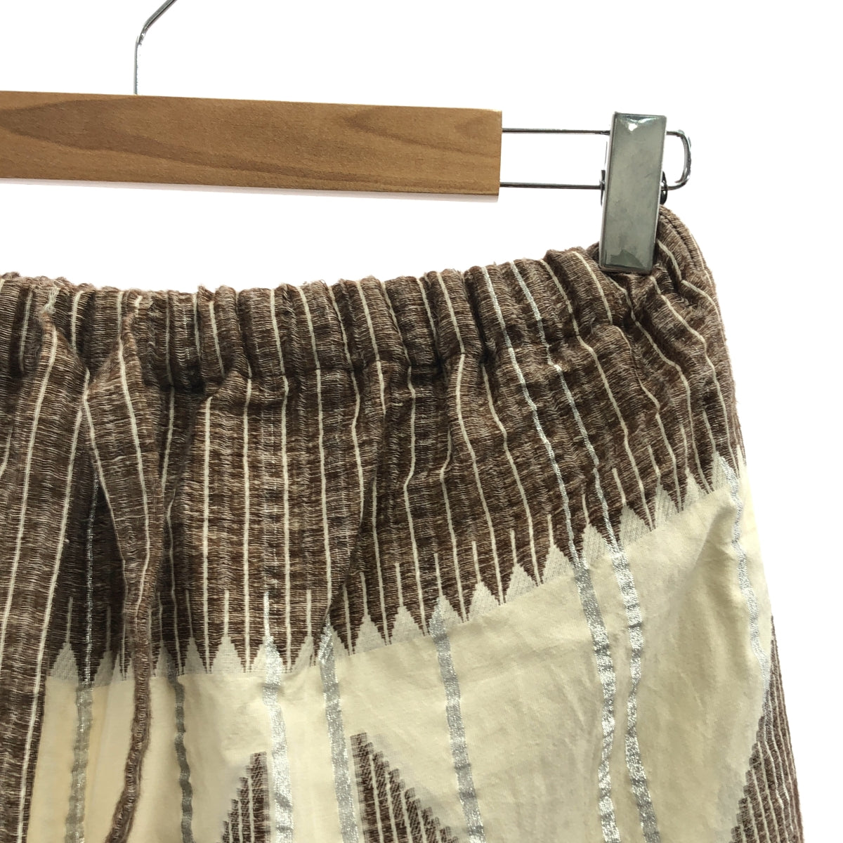 CURRENTAGE | 亞麻混紡全印花寬腿休閒褲 |