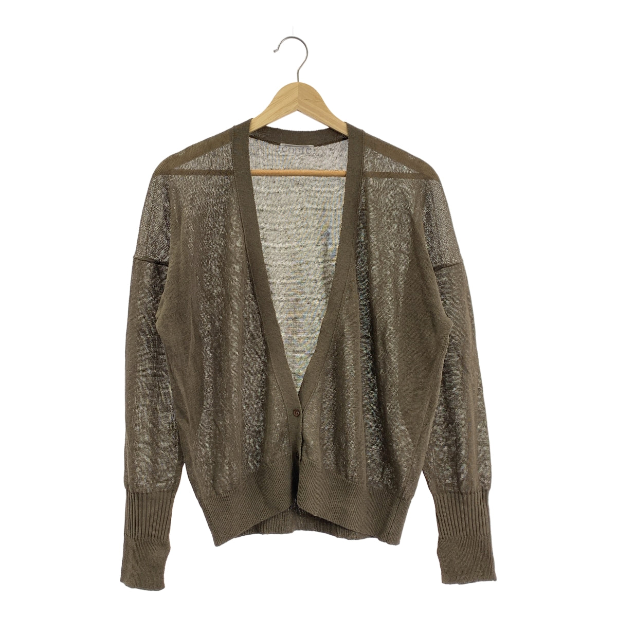 conte | 亞麻與絲綢針織深V領開襟衫 |