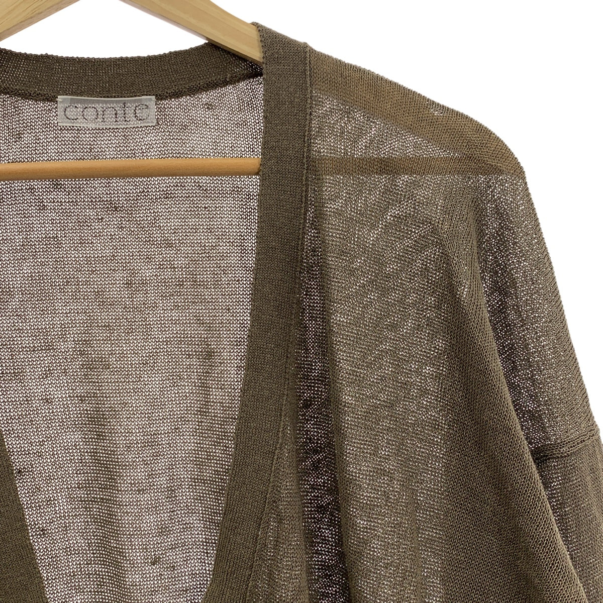 conte | 亞麻與絲綢針織深V領開襟衫 |