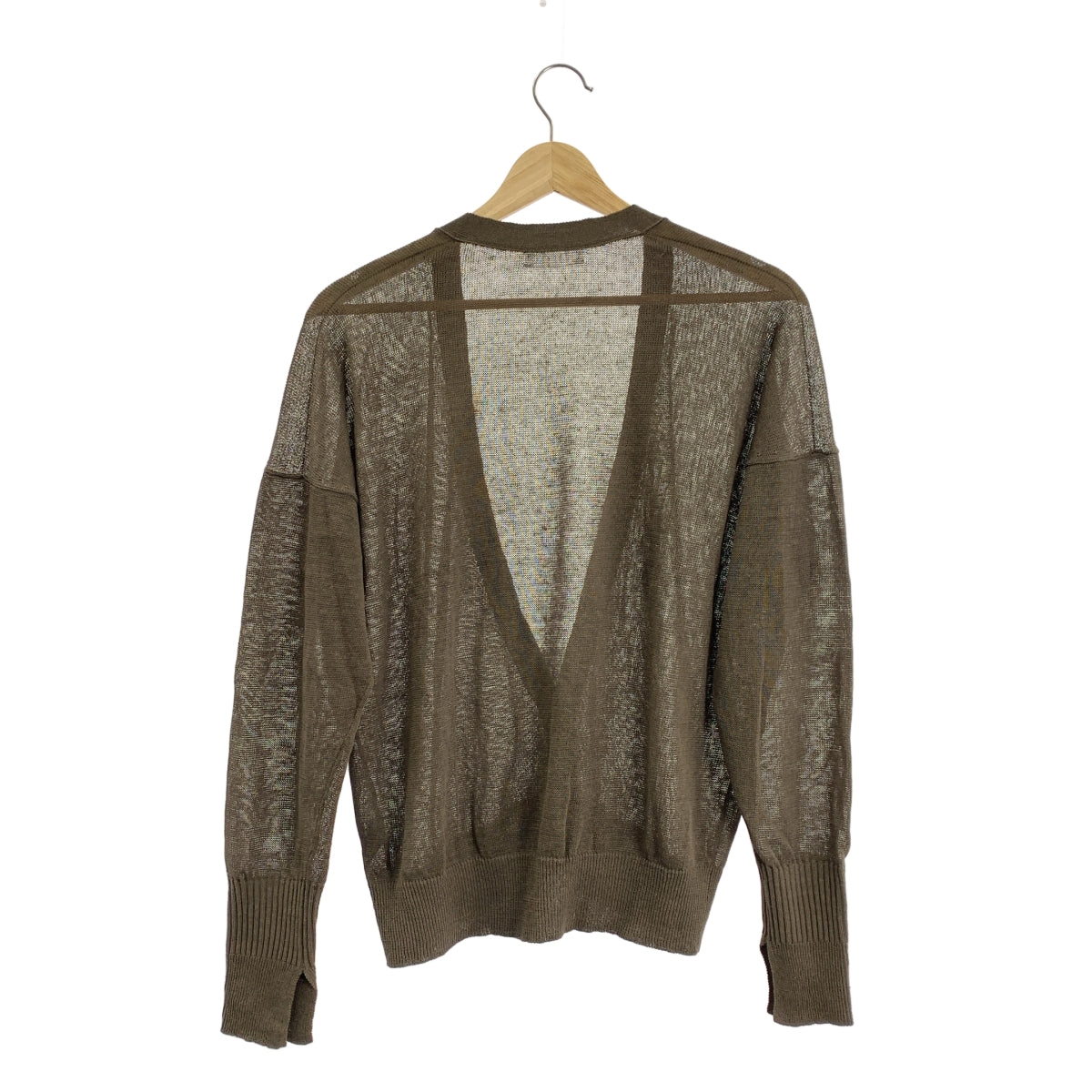 conte | 亞麻與絲綢針織深V領開襟衫 |