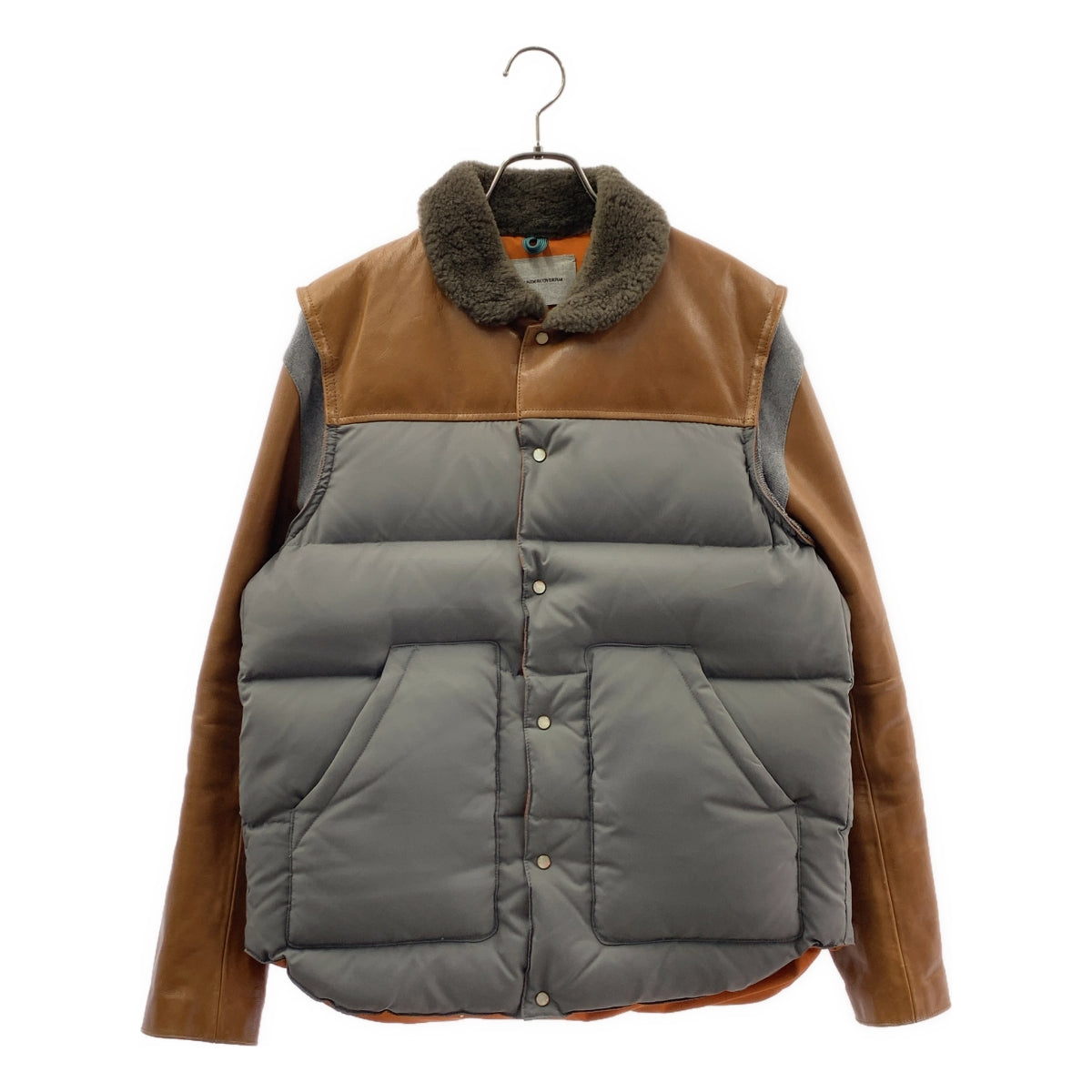 UNDERCOVERISM / 언더카바이즘 | 2012AW | PSYCHO COLOR기 LEATHER NYLON DOWN JACKET 가죽 나일론 도킹 다운 재킷 | 3 | 맨즈