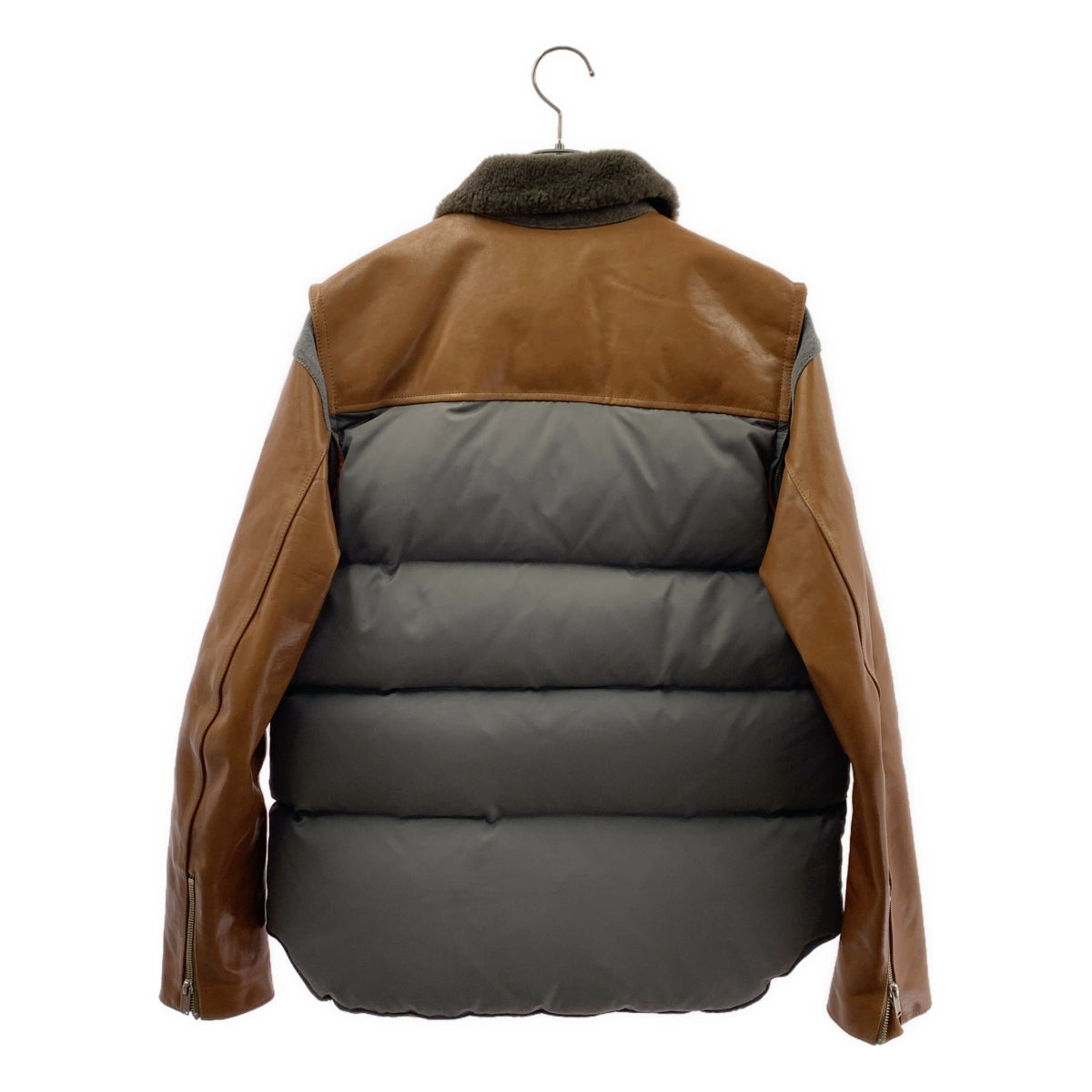 UNDERCOVERISM / 언더카바이즘 | 2012AW | PSYCHO COLOR기 LEATHER NYLON DOWN JACKET 가죽 나일론 도킹 다운 재킷 | 3 | 맨즈