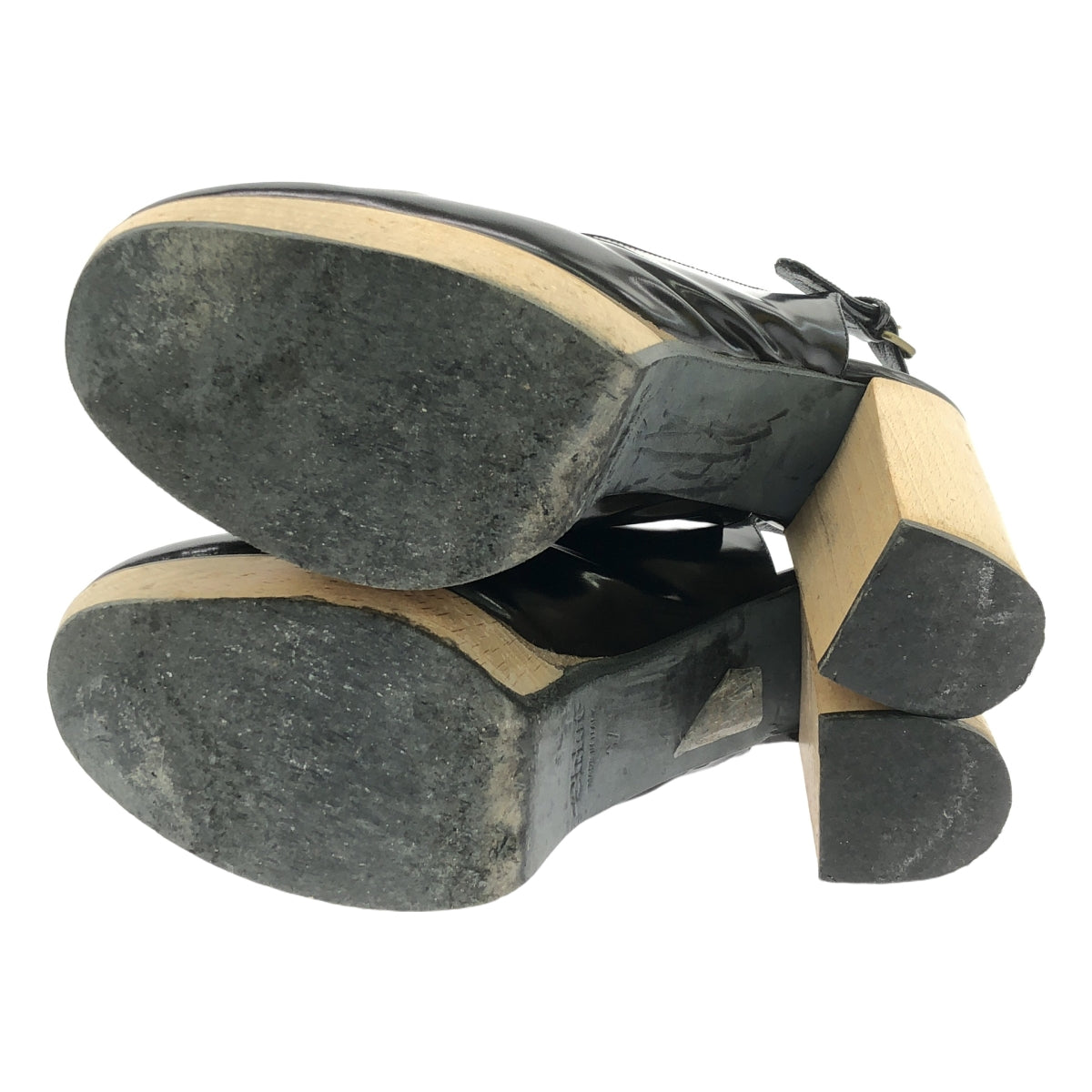 Chloe / クロエ | レザー ウッドチャンキーヒール ストラップ パンプス