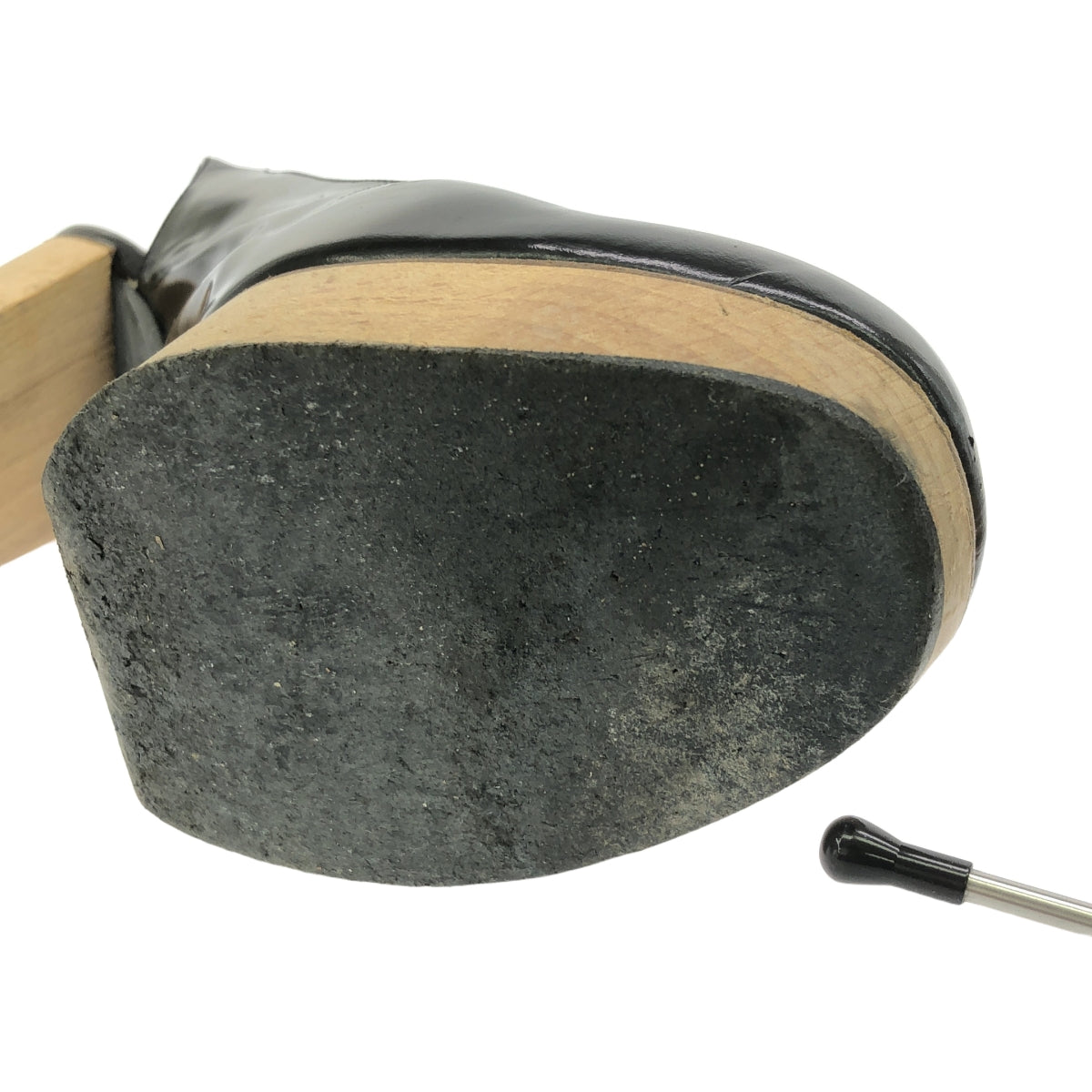 Chloe / クロエ | レザー ウッドチャンキーヒール ストラップ パンプス | 37 | ブラック | レディース