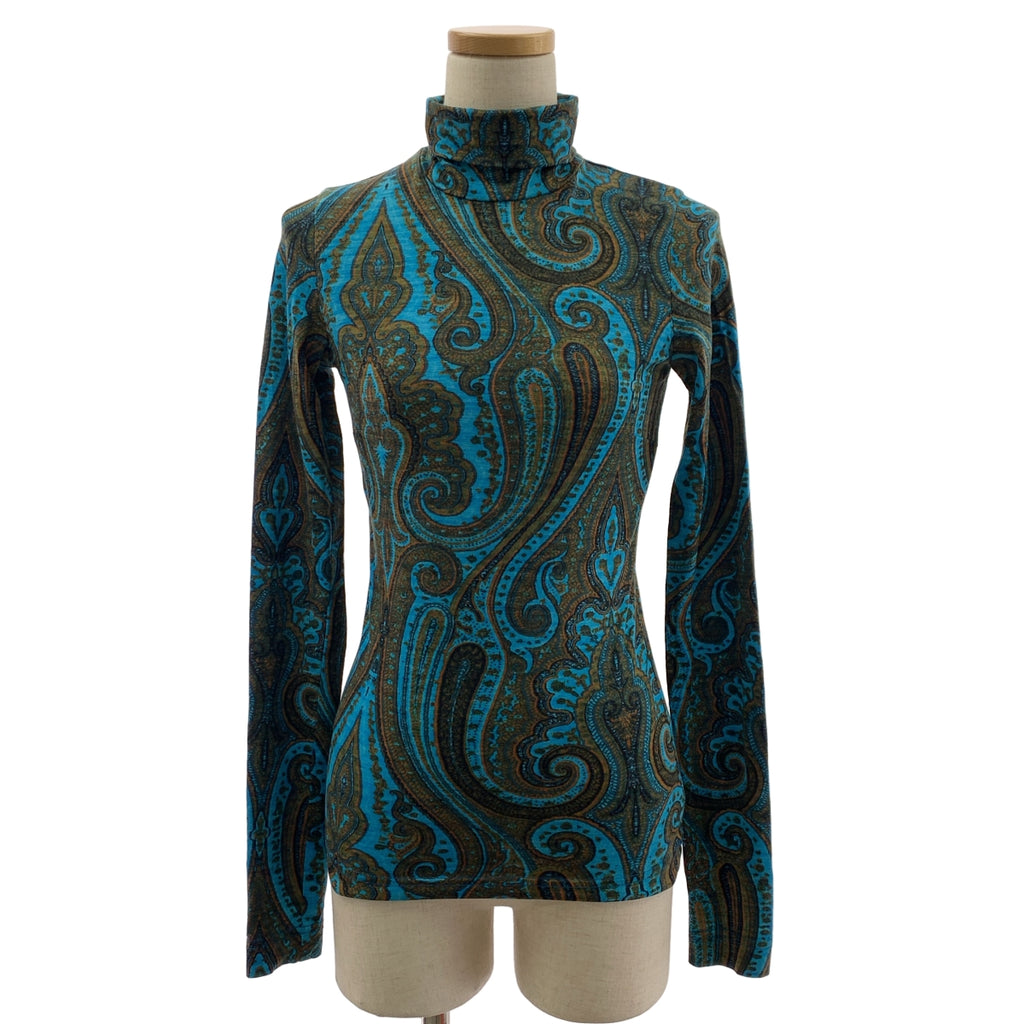 DRIES VAN NOTEN / ドリスヴァンノッテン | ウール カシミヤ 総柄 ハイネック カットソー | S | レディース