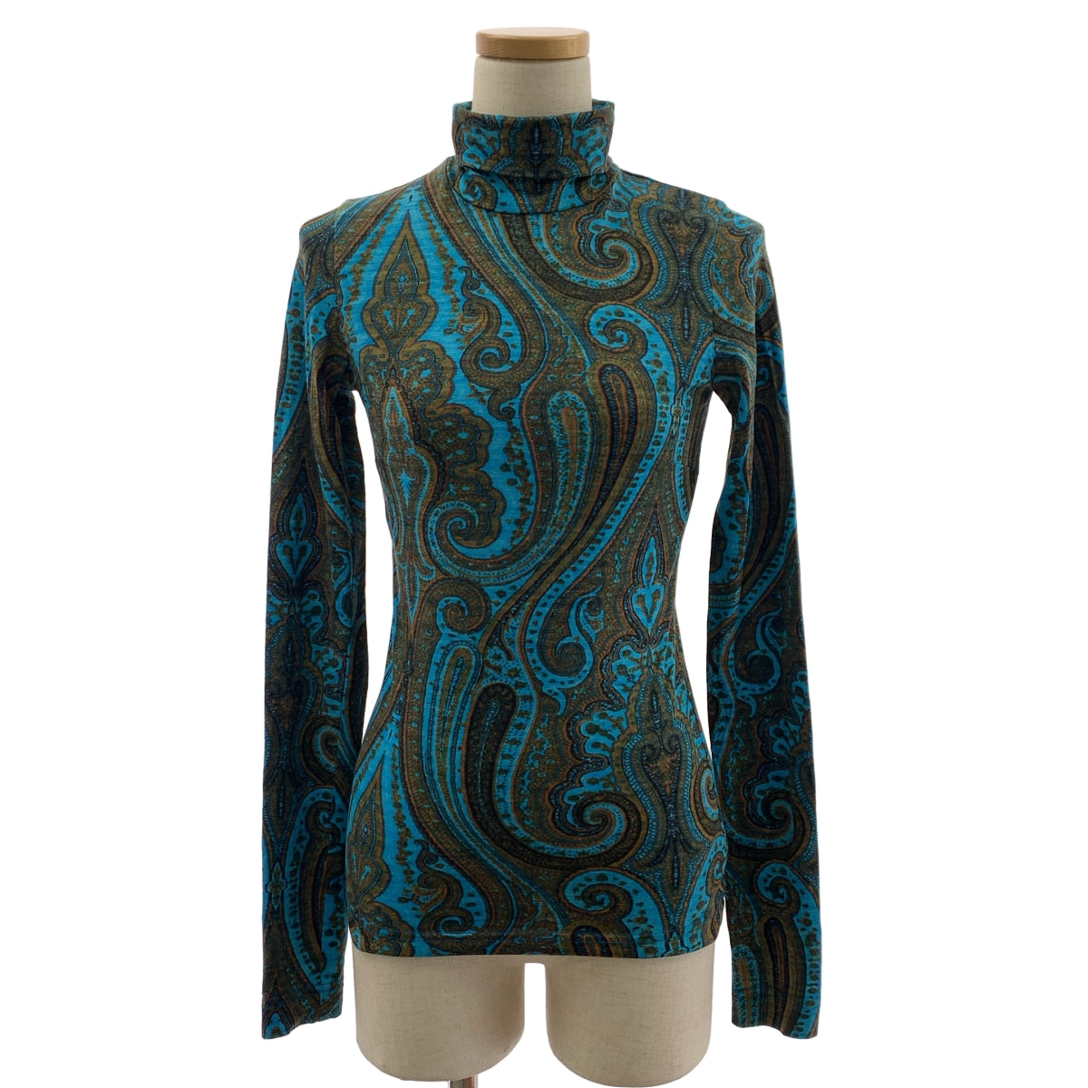 DRIES VAN NOTEN / ドリスヴァンノッテン | ウール カシミヤ 総柄 ハイネック カットソー | S | レディース