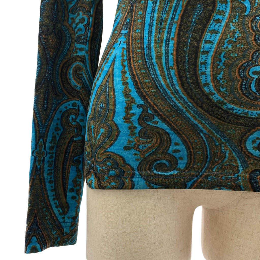 DRIES VAN NOTEN / ドリスヴァンノッテン | ウール カシミヤ 総柄 ハイネック カットソー | S | レディース