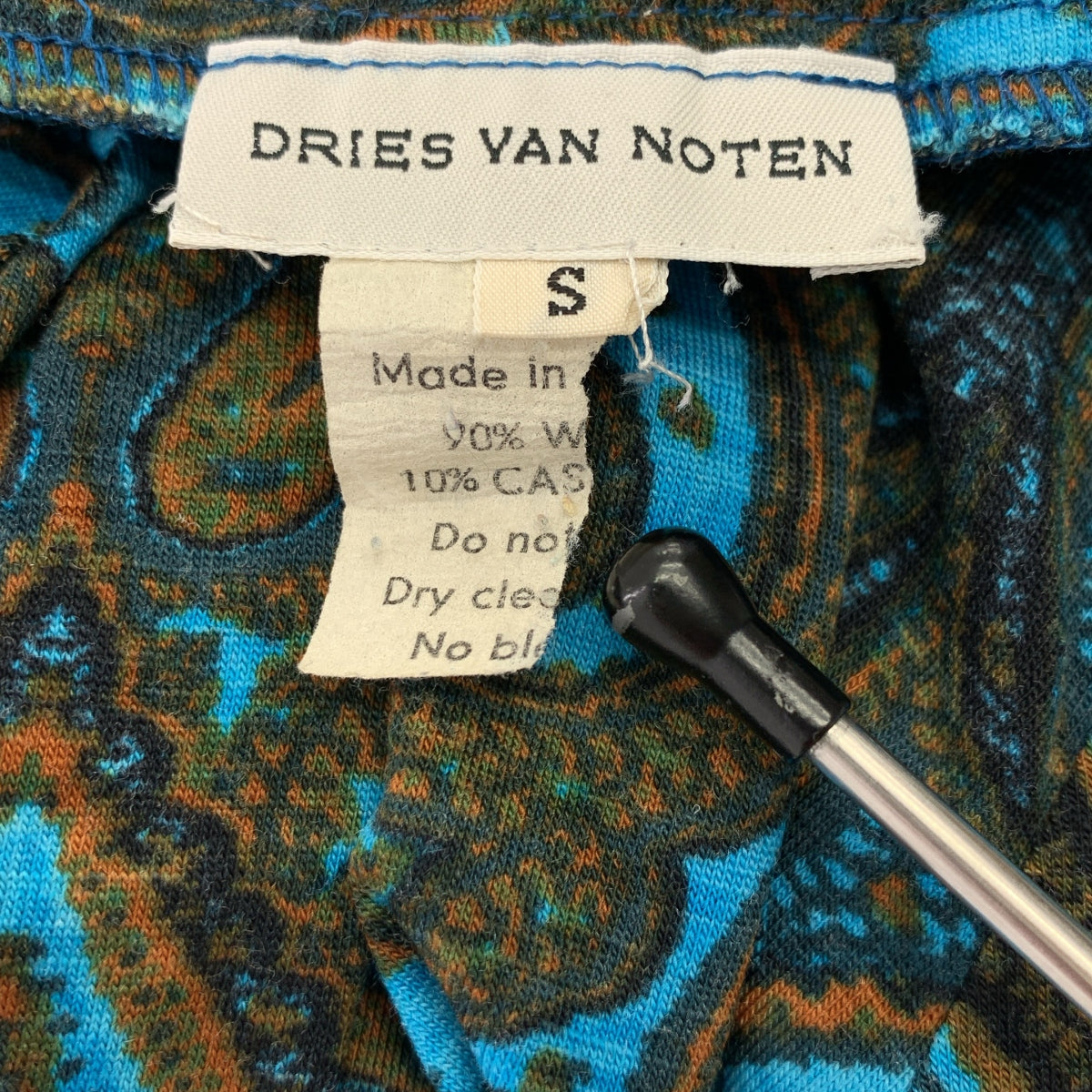 DRIES VAN NOTEN / ドリスヴァンノッテン | ウール カシミヤ 総柄 ハイネック カットソー | S | レディース