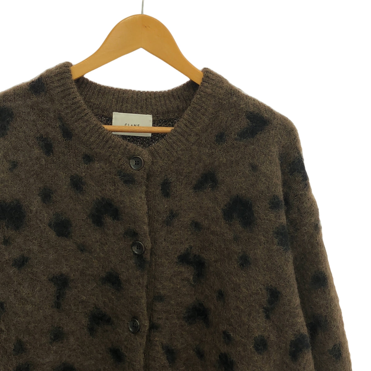 CLANE / クラネ | × Suzu Hirose MOHAIR LEOPARD LOOSE KNIT CARDIGAN レオパード モヘア カーディガン | 2 | ブラウン/ブラック | レディース