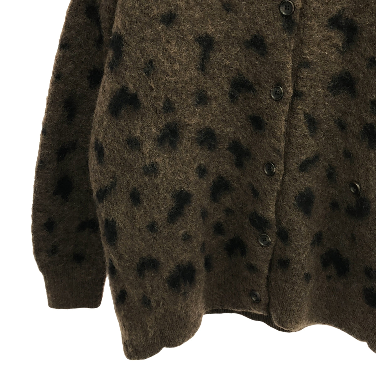 CLANE / クラネ | × Suzu Hirose MOHAIR LEOPARD LOOSE KNIT CARDIGAN レオパード モヘア カーディガン | 2 | ブラウン/ブラック | レディース