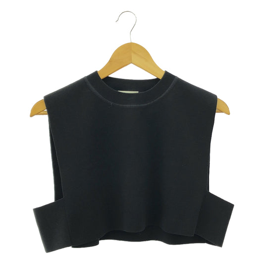 HYKE / 하이크 | 2022SS | CREW NECK CROP TOP 로고 자수 니트 베스트 | F | 여성