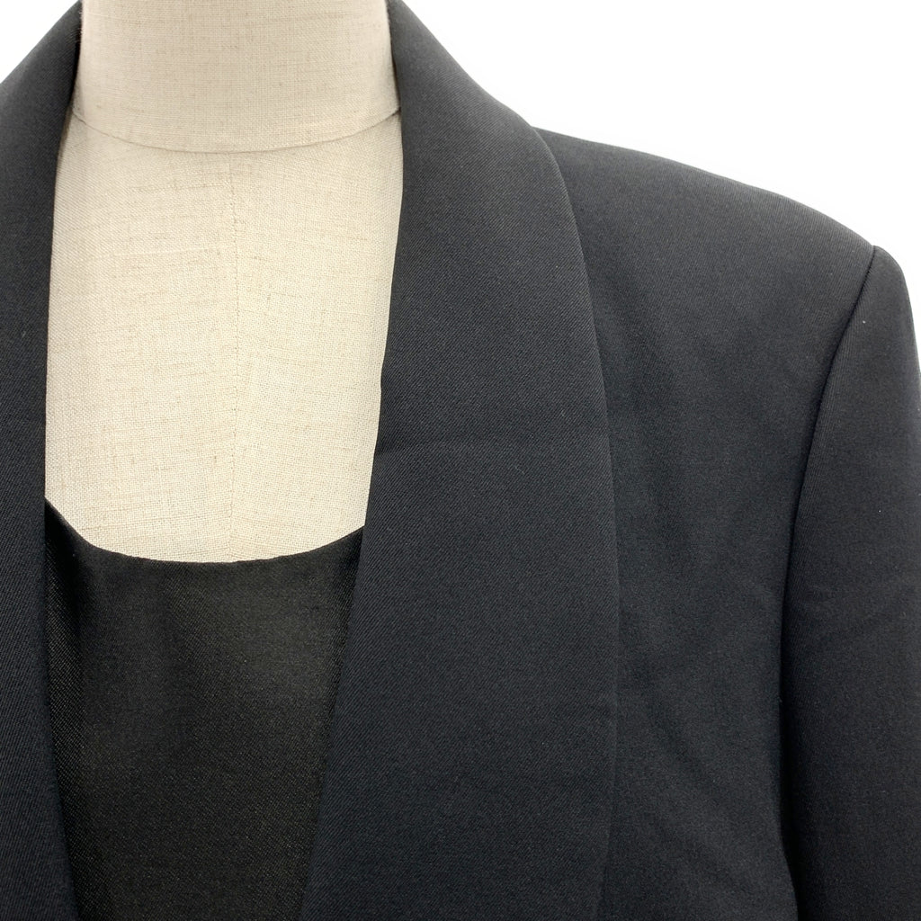 COMME des GARCONS / 콤데 갤슨 | 2022AW | 폴리 에스테르 변형 리본 프릴 장식 롱 재킷 코트 / 총 안감 | S | 여성