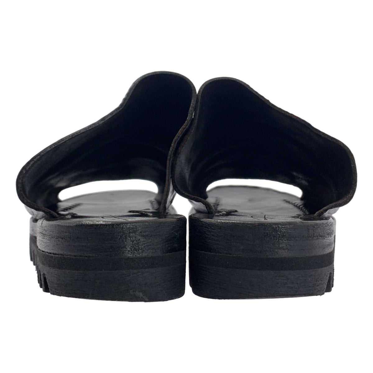 [狀況極佳] DIMISSIANOS&amp;MILLER | 鯊魚鞋底皮革涼鞋/穆勒鞋 | 黑色 | 男士