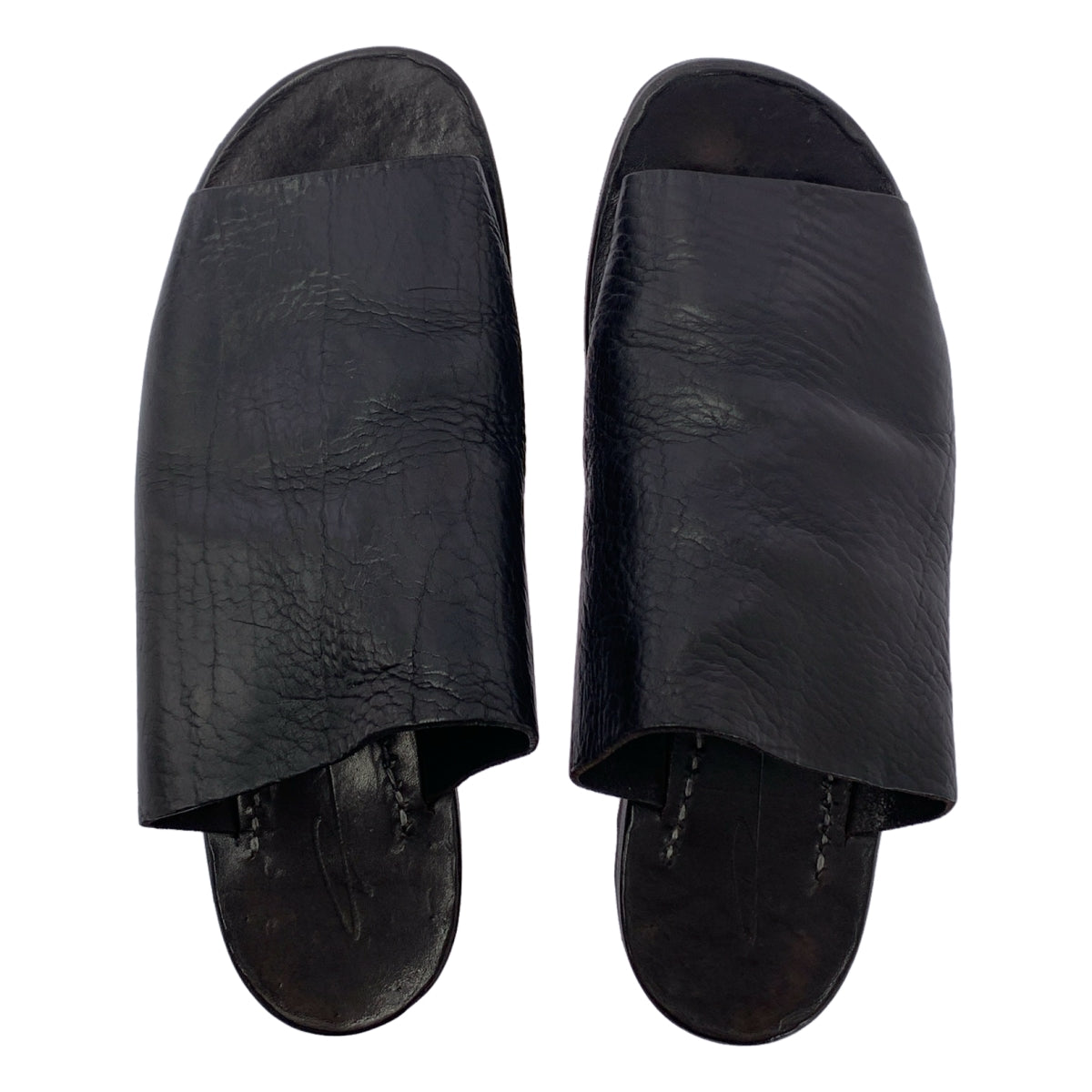 [狀況極佳] DIMISSIANOS&amp;MILLER | 鯊魚鞋底皮革涼鞋/穆勒鞋 | 黑色 | 男士