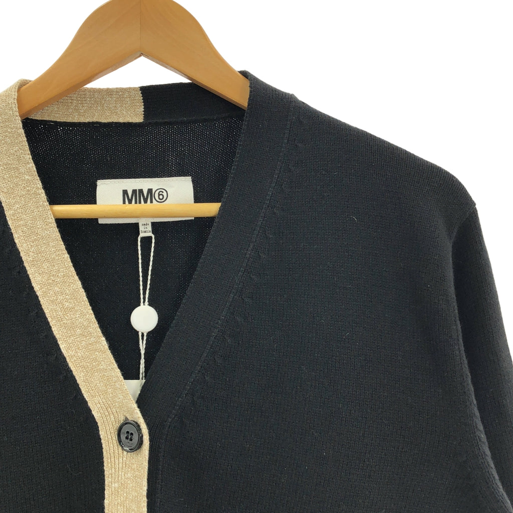 MM6 Maison Margiela | 2020 秋冬羊毛雙色針織開襟衫 | S 碼 | 黑色/米色 | 女款