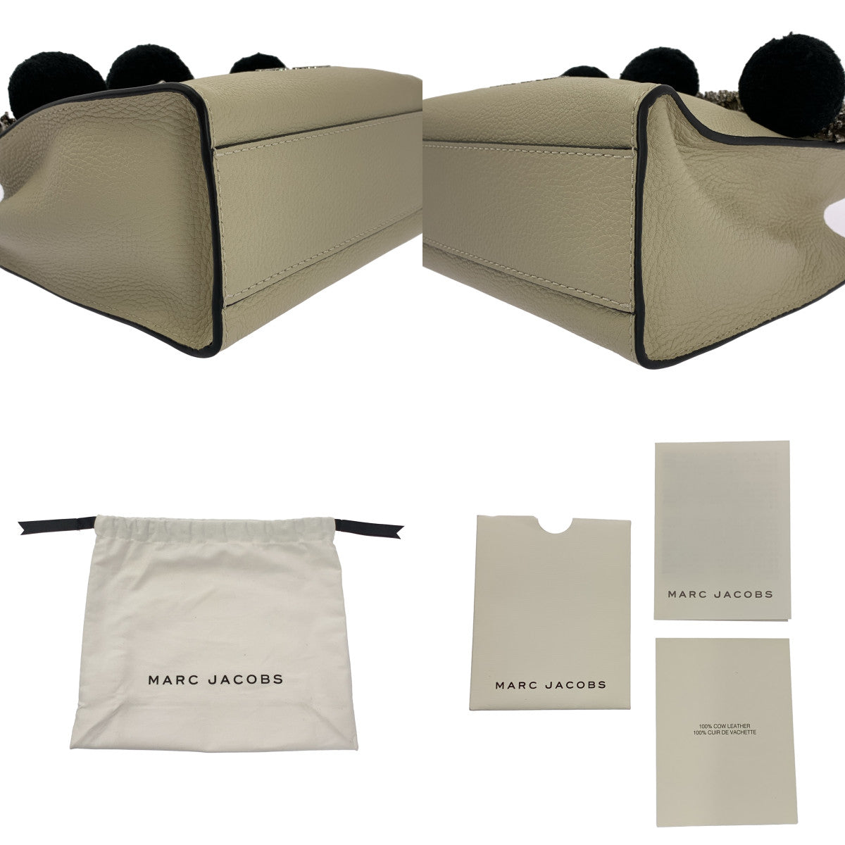 MARC JACOBS / 마크 제이콥스 | MINI GRIND / 미니 그라인드 퐁퐁 비즈 장식 2Way 토트 숄더백 |