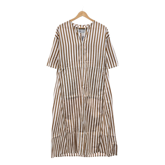 TICCA | Striped key neck pullover dress | F | Brown/White | Women's