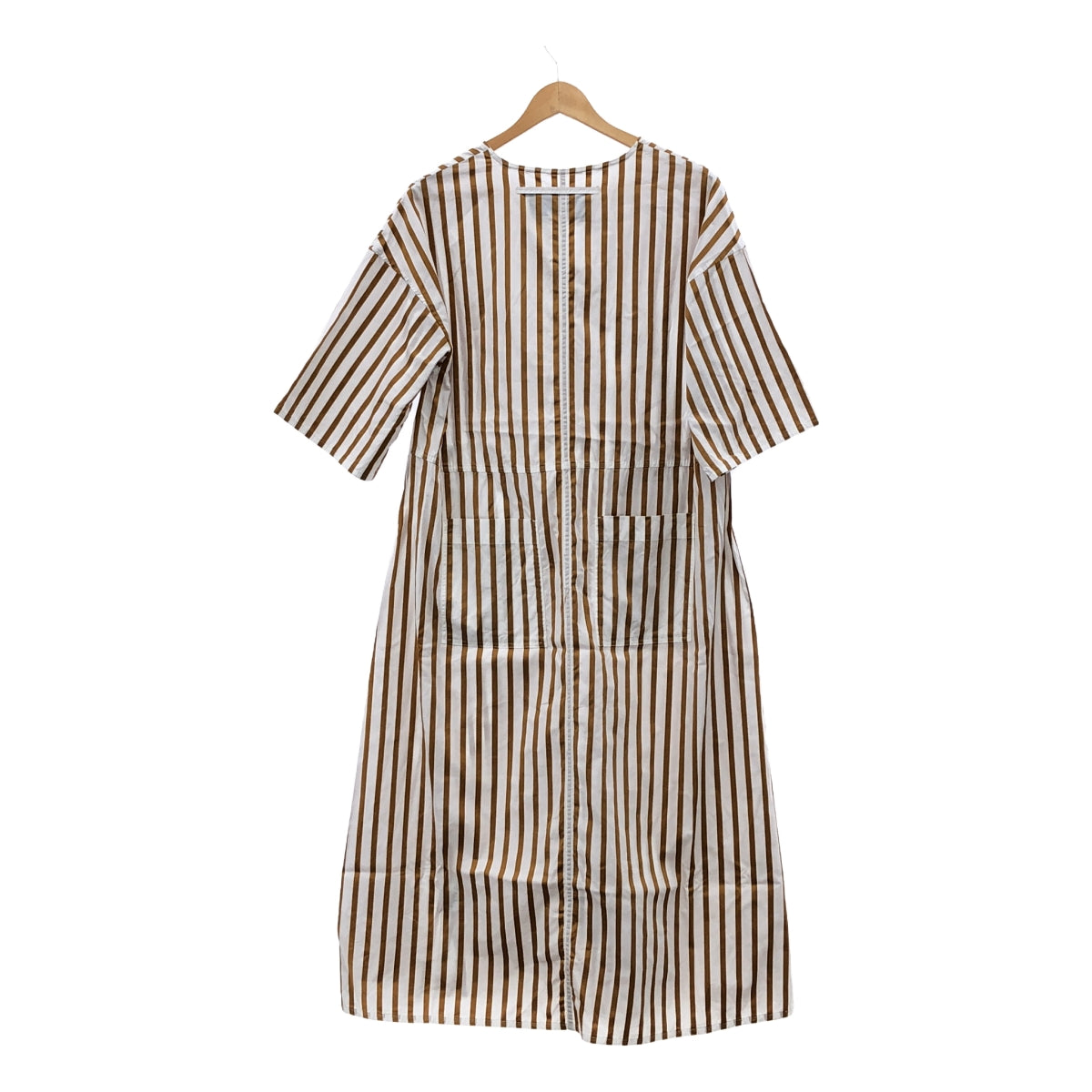 TICCA | Striped key neck pullover dress | F | Brown/White | Women's