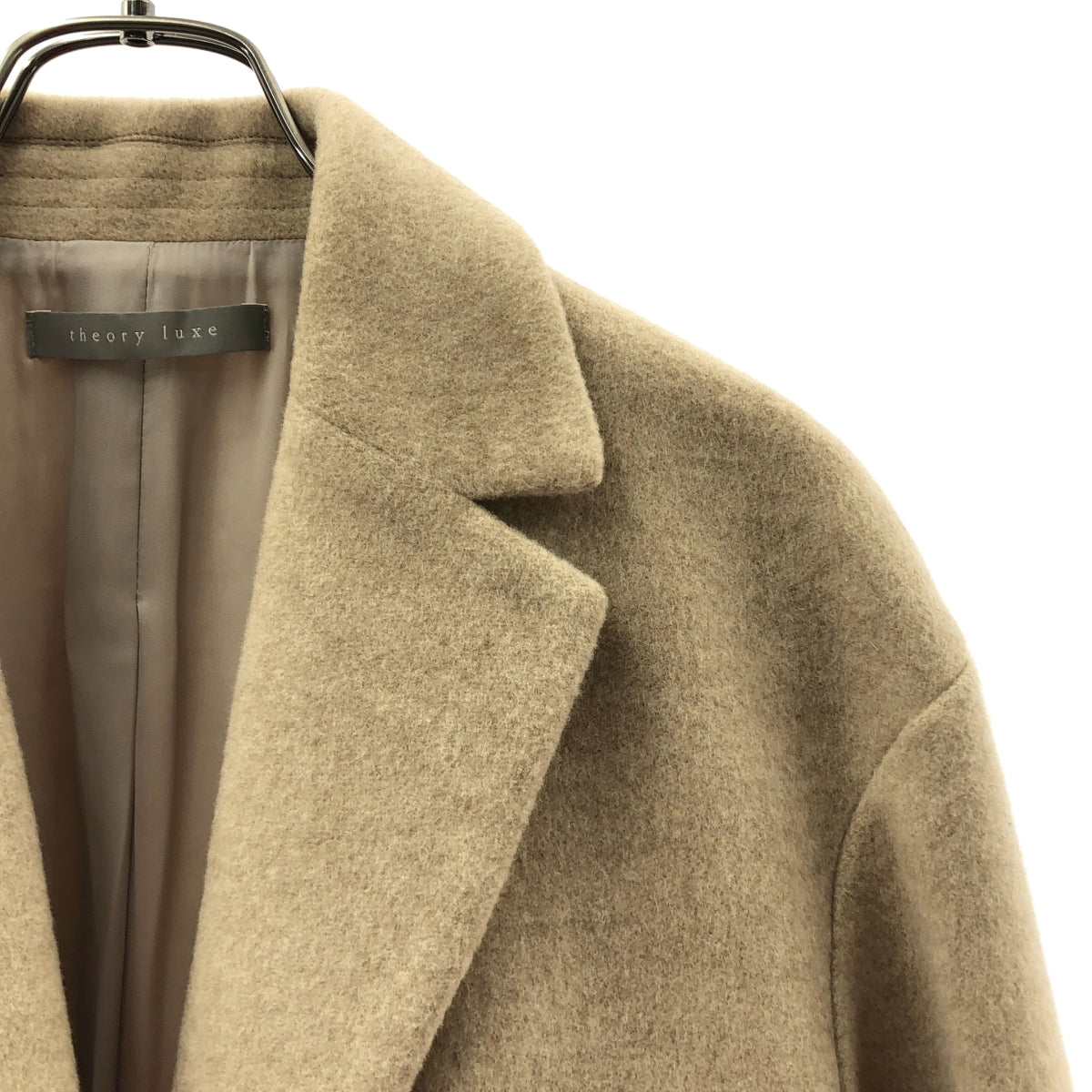 【成色極佳】Theory Luxe | PLATINUM BLONO BSTR 羊絨混紡切斯特菲爾德大衣 | 尺寸 32 | 米色 | 女款