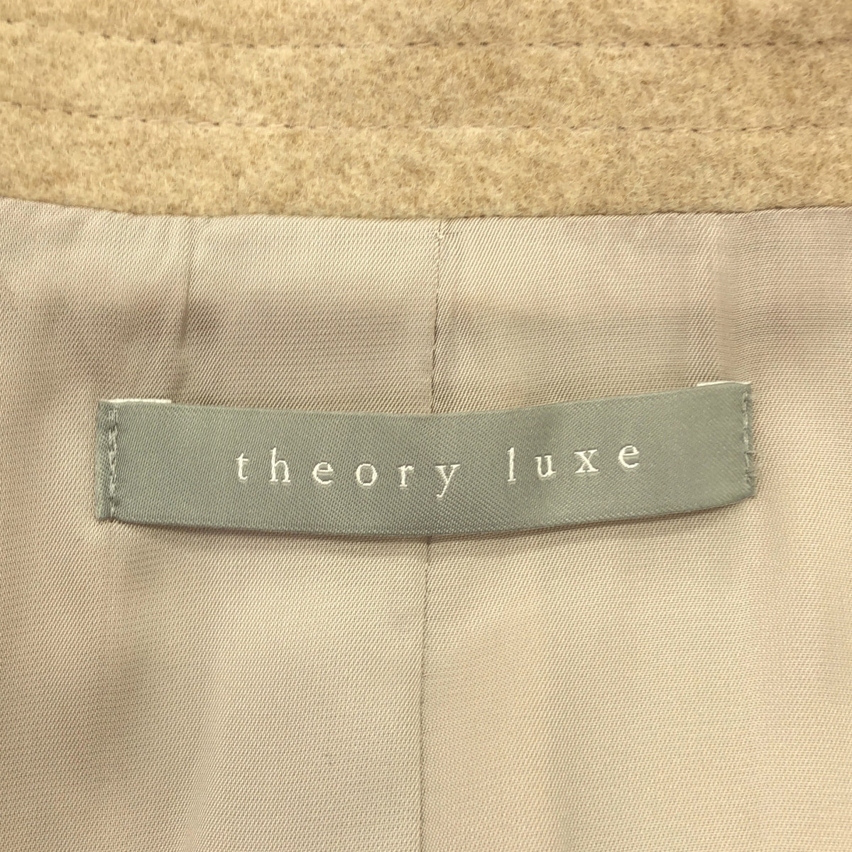 【成色極佳】Theory Luxe | PLATINUM BLONO BSTR 羊絨混紡切斯特菲爾德大衣 | 尺寸 32 | 米色 | 女款