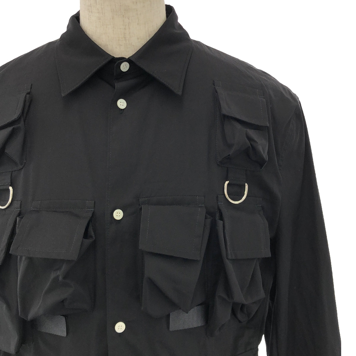 【신품】 PRADA / 프라다 | 2024SS | Utility Single-breasted jacket / UGI267 유틸리티 멀티 포켓 재킷 | 48 | 블랙 | 남성