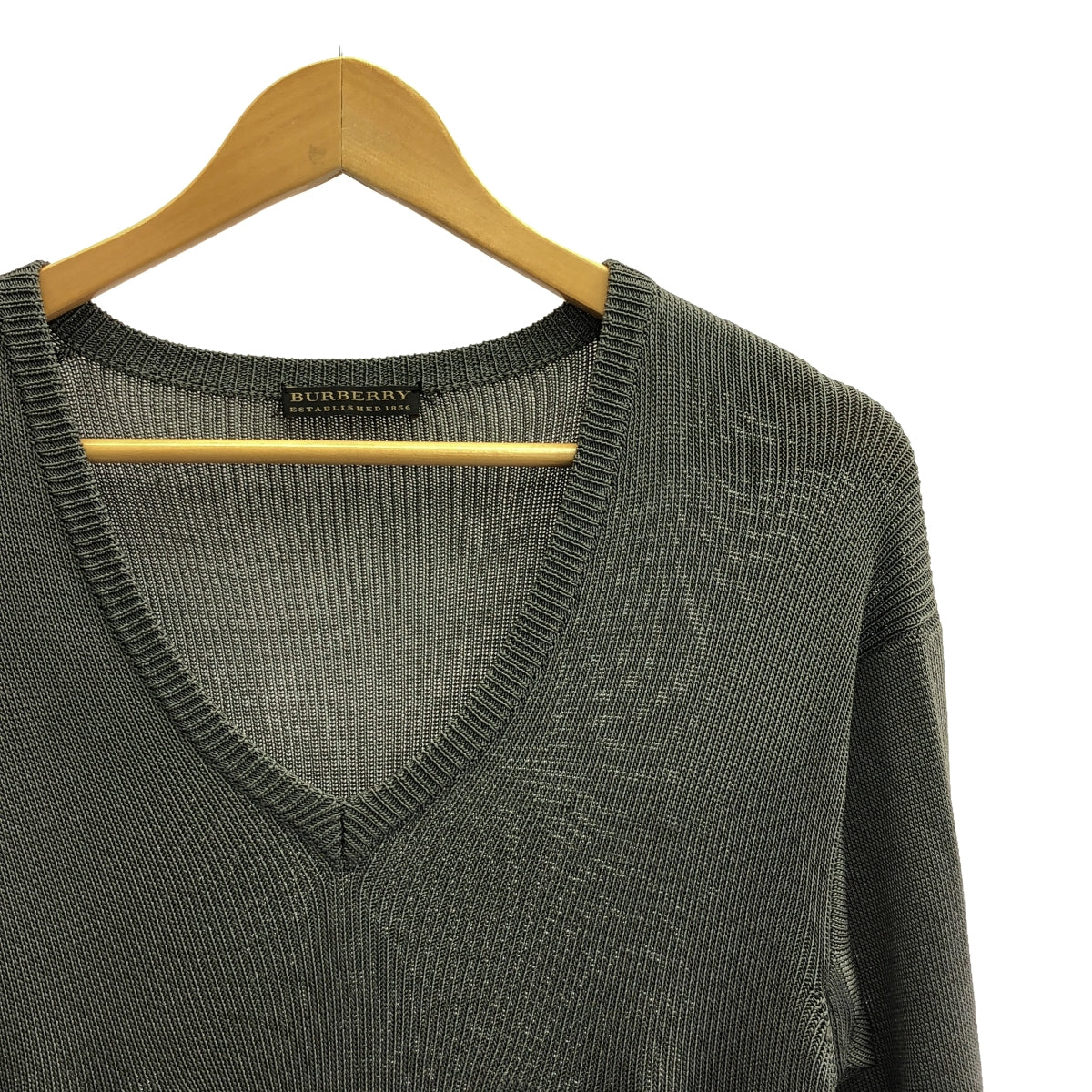 Burberry | V-neck silk knit | STEEL GREY | Men's