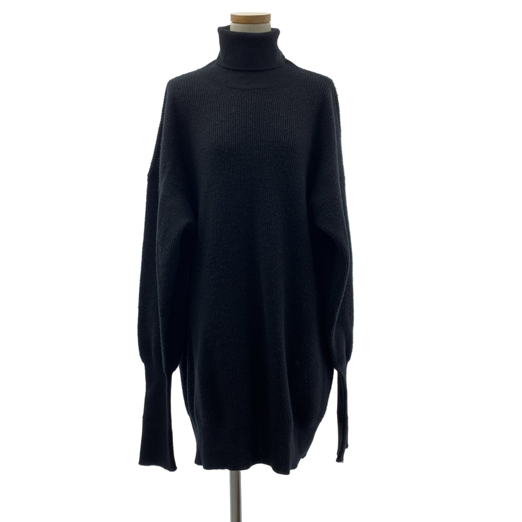 Maison Margiela / メゾンマルジェラ | 2018AW | ウール レザーエルボーパッチ タートルネック ロングニット セーター | M | レディース