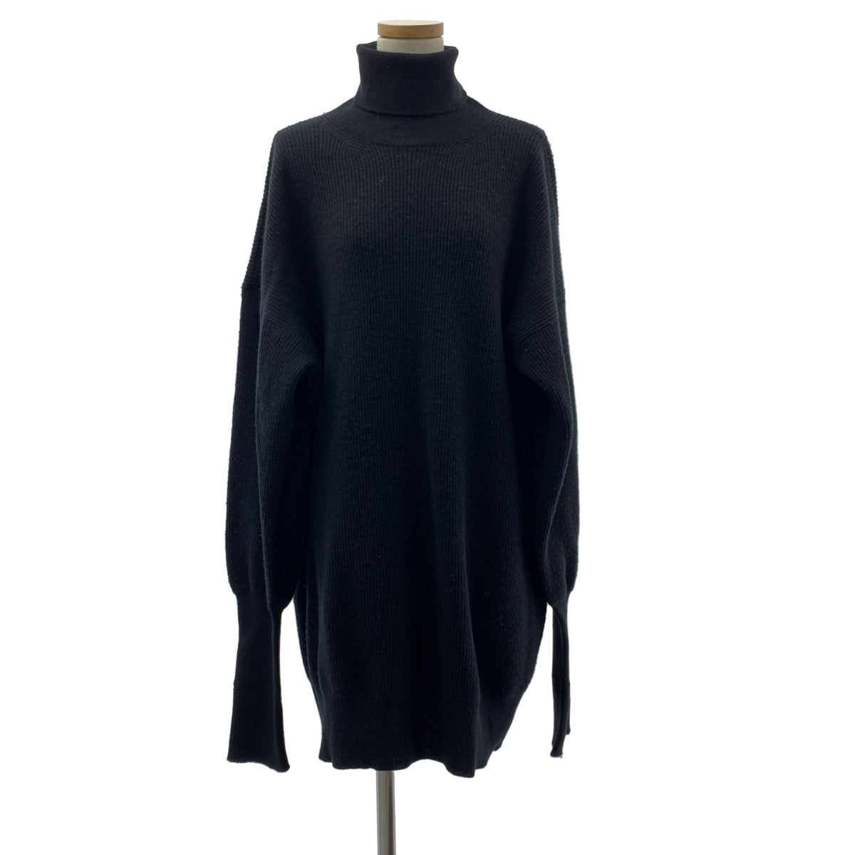 Maison Margiela / メゾンマルジェラ | 2018AW | ウール レザーエルボーパッチ タートルネック ロングニット セーター | M | レディース