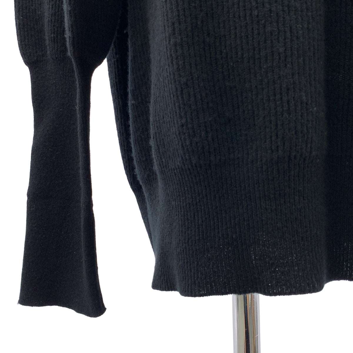 Maison Margiela / メゾンマルジェラ | 2018AW | ウール レザーエルボーパッチ タートルネック ロングニット セーター | M | レディース