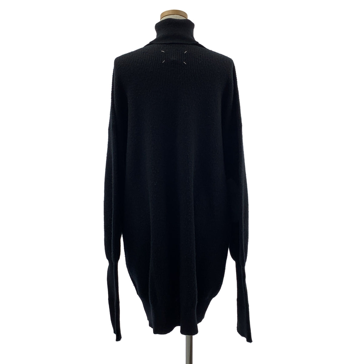 Maison Margiela / メゾンマルジェラ | 2018AW | ウール レザーエルボーパッチ タートルネック ロングニット セーター | M | レディース