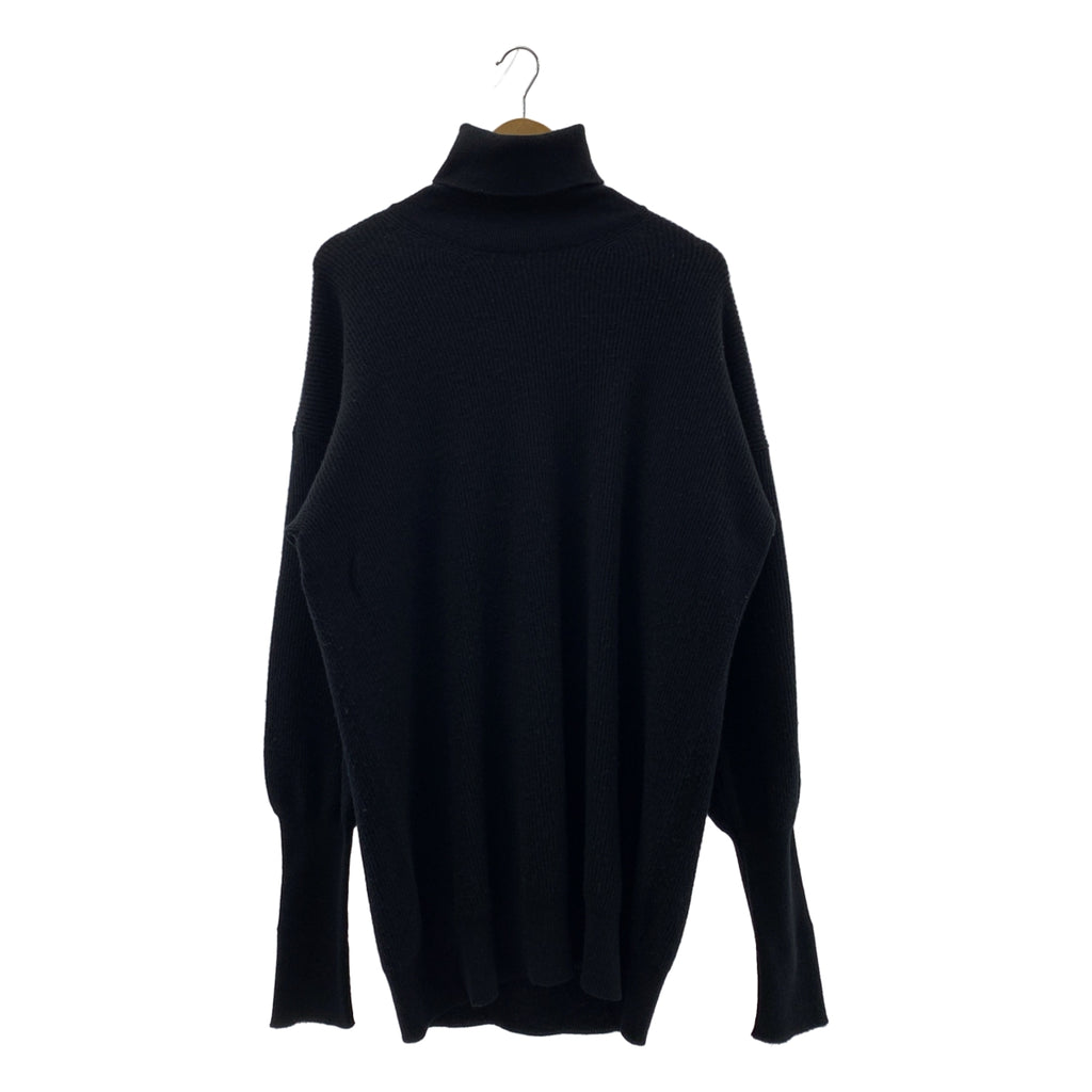Maison Margiela / メゾンマルジェラ | 2018AW | ウール レザーエルボーパッチ タートルネック ロングニット セーター | M | レディース
