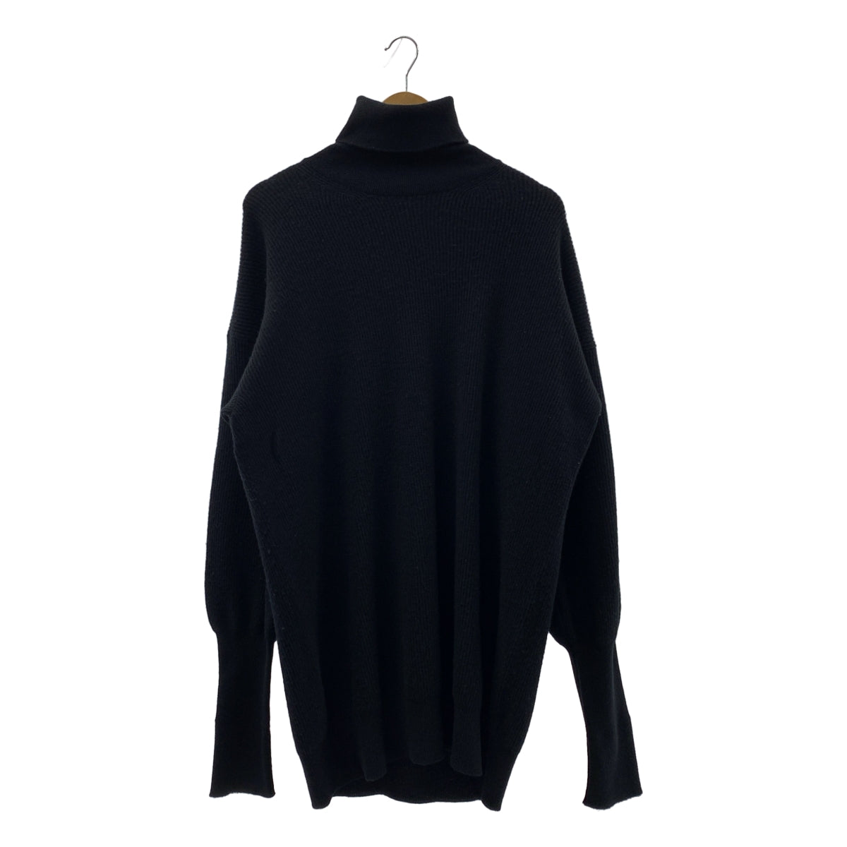 Maison Margiela / メゾンマルジェラ | 2018AW | ウール レザーエルボーパッチ タートルネック ロングニット セーター | M | レディース