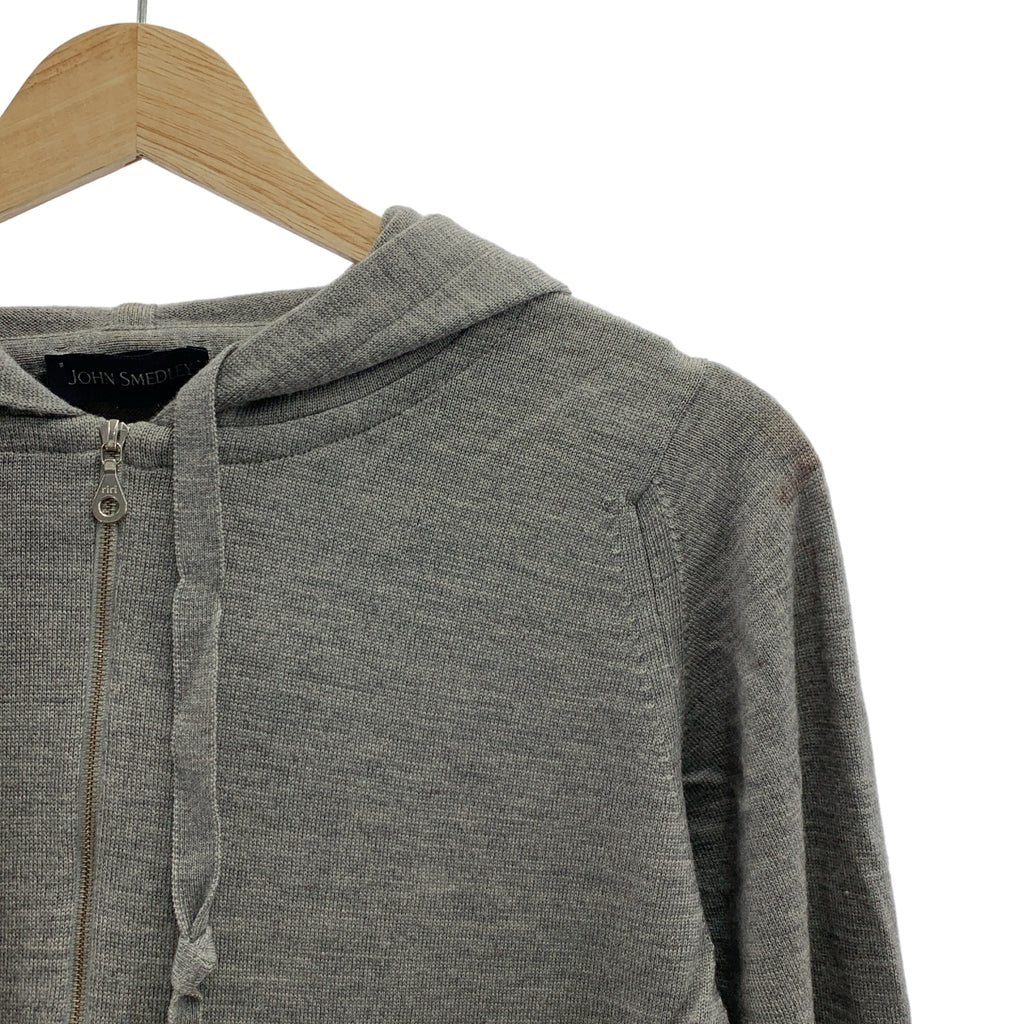 JOHN SMEDLEY | 男士美利奴羊毛拉鍊高針針織連帽衫 | M碼