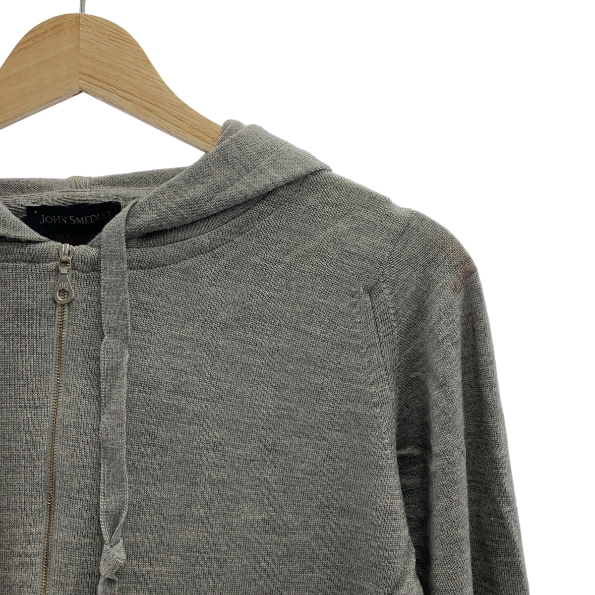 JOHN SMEDLEY | 男士美利奴羊毛拉鍊高針針織連帽衫 | M碼