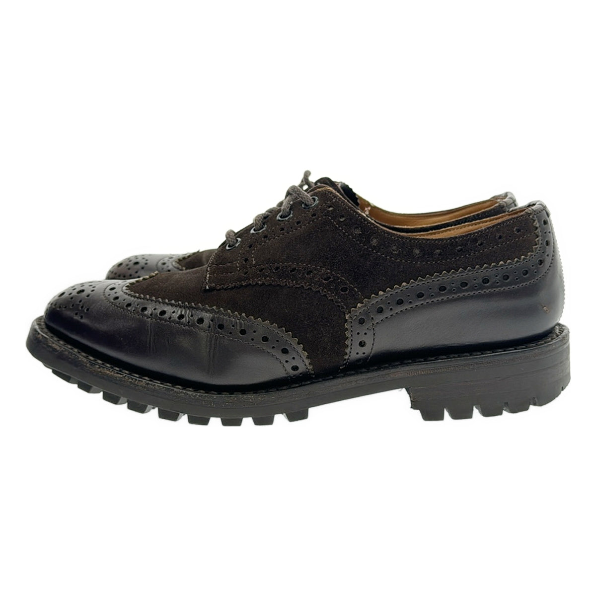 Tricker's / Trickers | BOURTON / 다이 나이트 M5633 스웨이드 전환 콤비 가죽 신발 / 가죽 신발 | 7 1/2 | 다크 브라운 | 남성