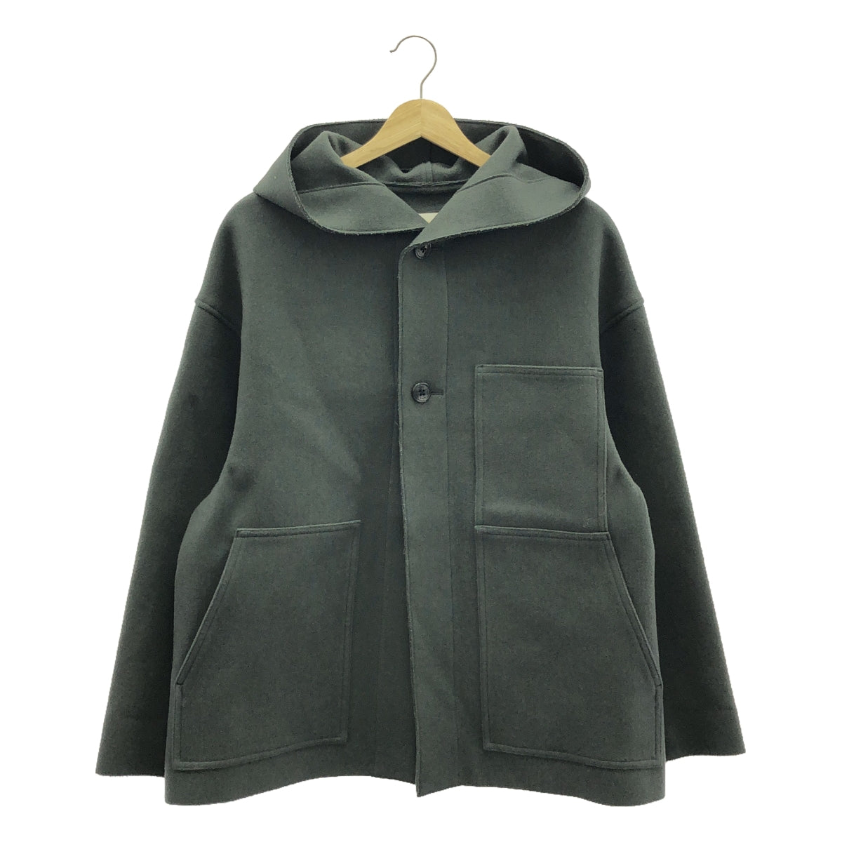海克 | 2023秋冬 | UNITED ARROWS 特別訂購連帽短款工作麥爾登羊毛夾克 | 1 |灰色 |女性的