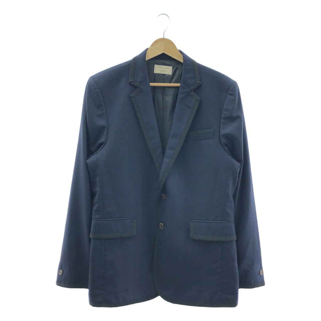 [品相良好] MAISON KITSUNE | Vitale Barberis Canonico | 人字紋滾邊 2B 修身夾克 | 46 | 海軍藍/黑色 | 男款