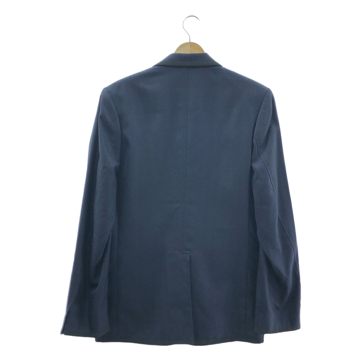 【美品】  MAISON KITSUNE / メゾンキツネ | Vitale Barberis Canonico / ヘリンボーン パイピング 2B テーラードジャケット | 46 | ネイビー/ブラック | メンズ