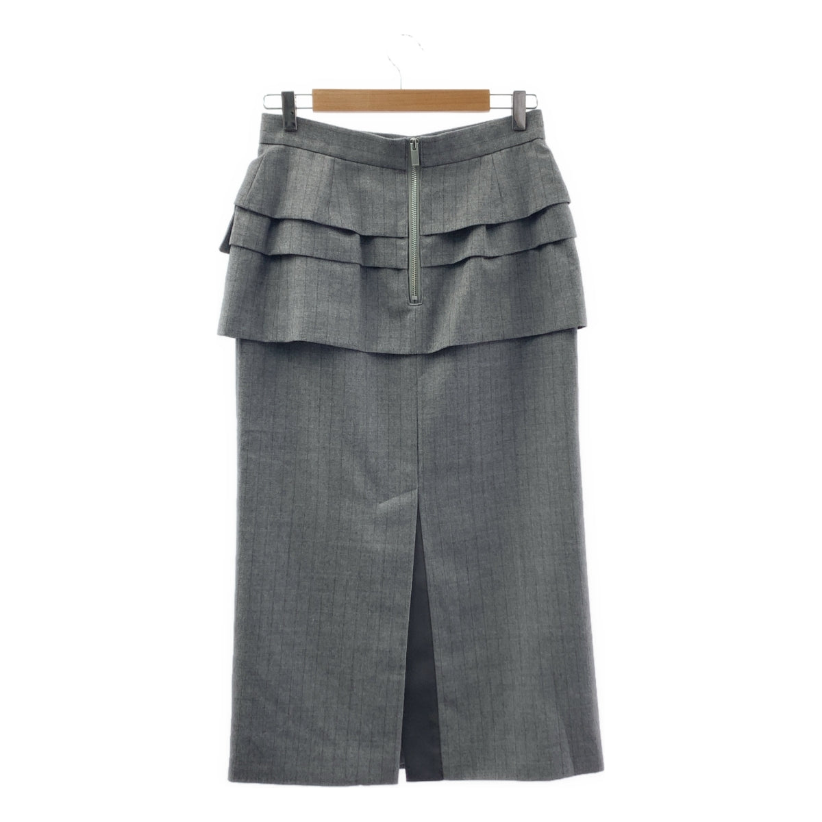 [狀況良好] sacai | 2023AW | 粉筆條紋裙 | 粉筆條紋羊毛裙 | 尺寸 3 | 灰色 | 女款