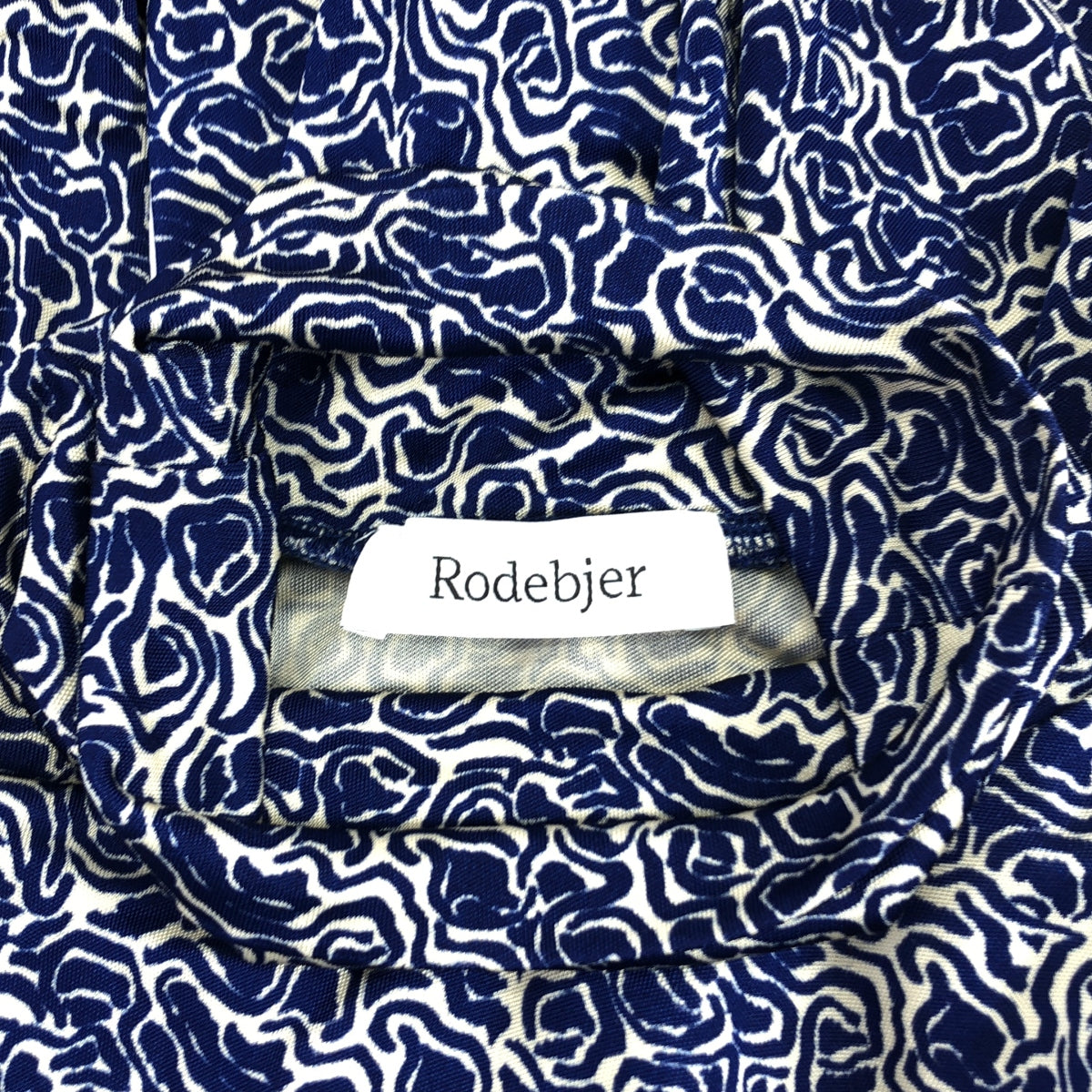 Rodebjer / ロデビエ | MARIAN SWIRL TOPS 総柄 ビスコース ハイネック カットソー | XS | ネイビー | レディース