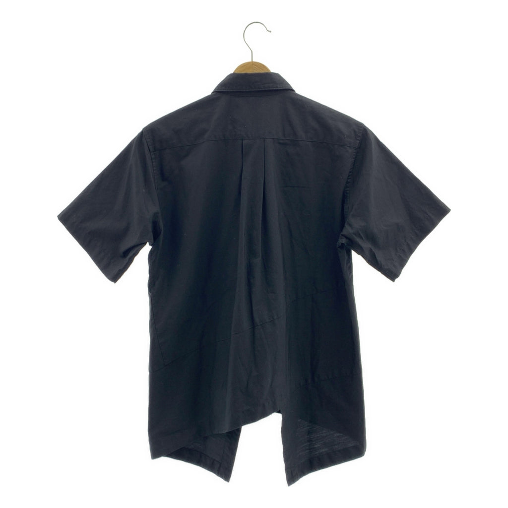 黑色 COMME des GARÇONS | 2023SS |棉質扭紋不對稱襯衫 | S 號 |