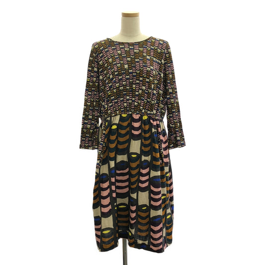 mina perhonen | 2013AW | bonbon all-over print cotton cashmere dress | 36 | Women's