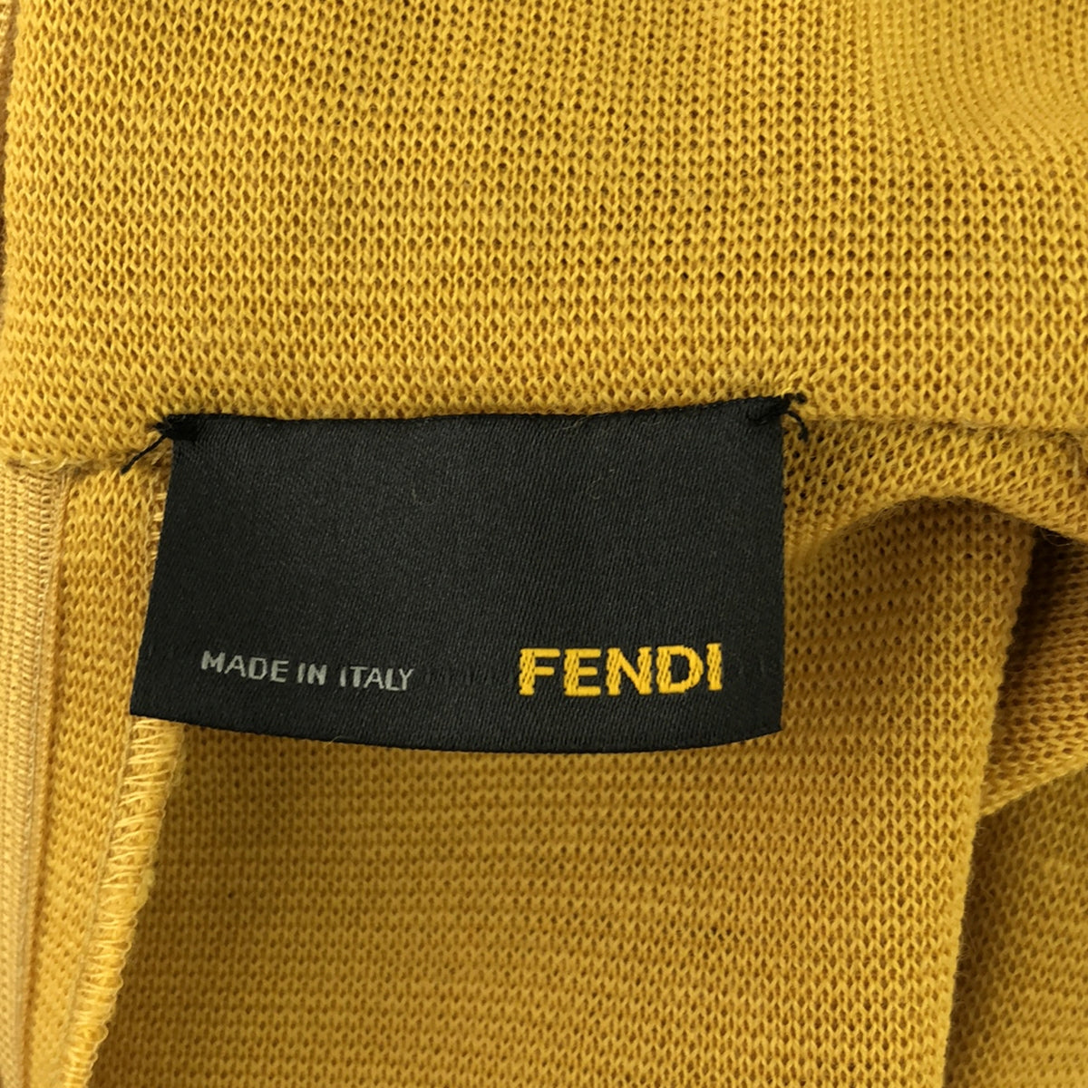 美品】 FENDI / フェンディ | ウール 異素材切替 バイカラー ハイネック ワンピース | 40 | イエロー / グレー | レ – KLD