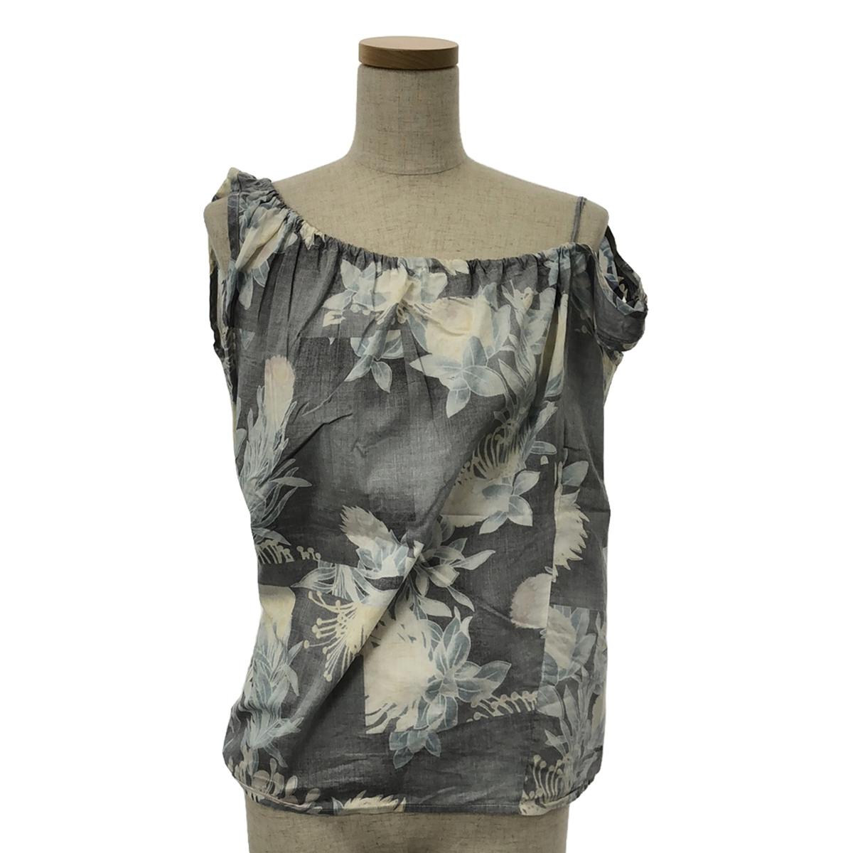 MM6 Maison Martin Margiela | 2010SS | Kokonoe Gathered Neck Asymmetrical Tank Top | Size 38 | Multicolor | Women's