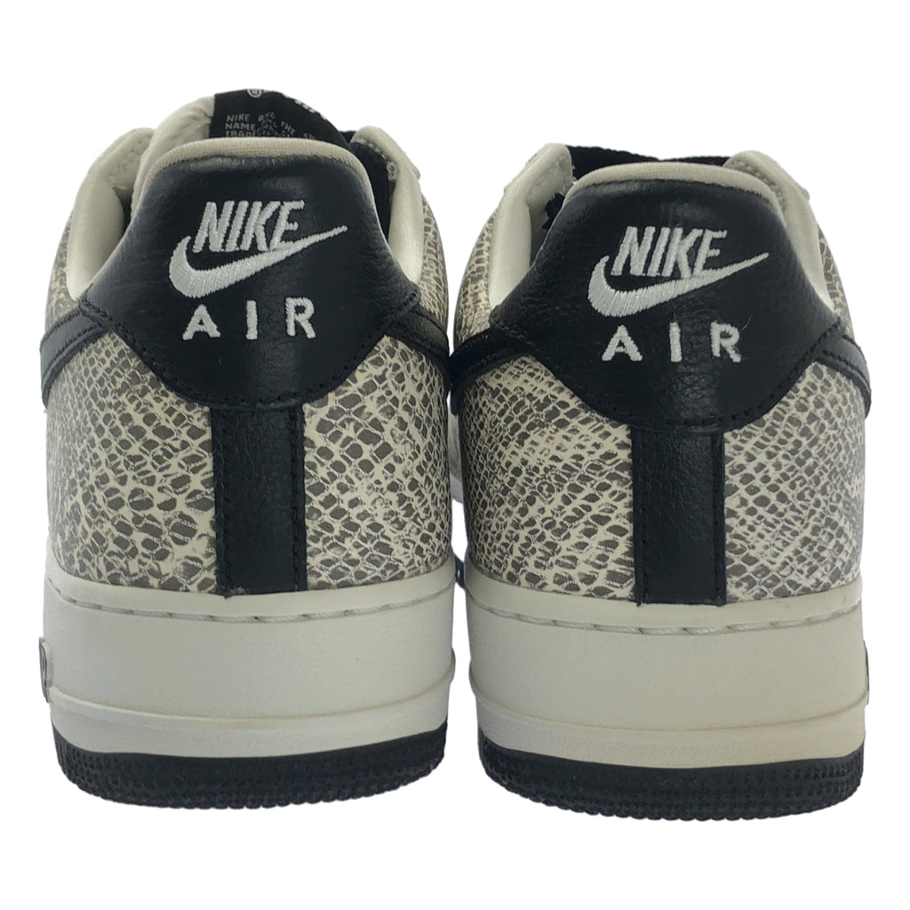 【미품】 NIKE / 나이키 | AIR FORCE 1 LOW RETRO / 845053-104 에어 포스 1 로우 레트로 뱀 가죽 스니커즈 | 28.5 | 화이트 / 그레이 계 | 남성