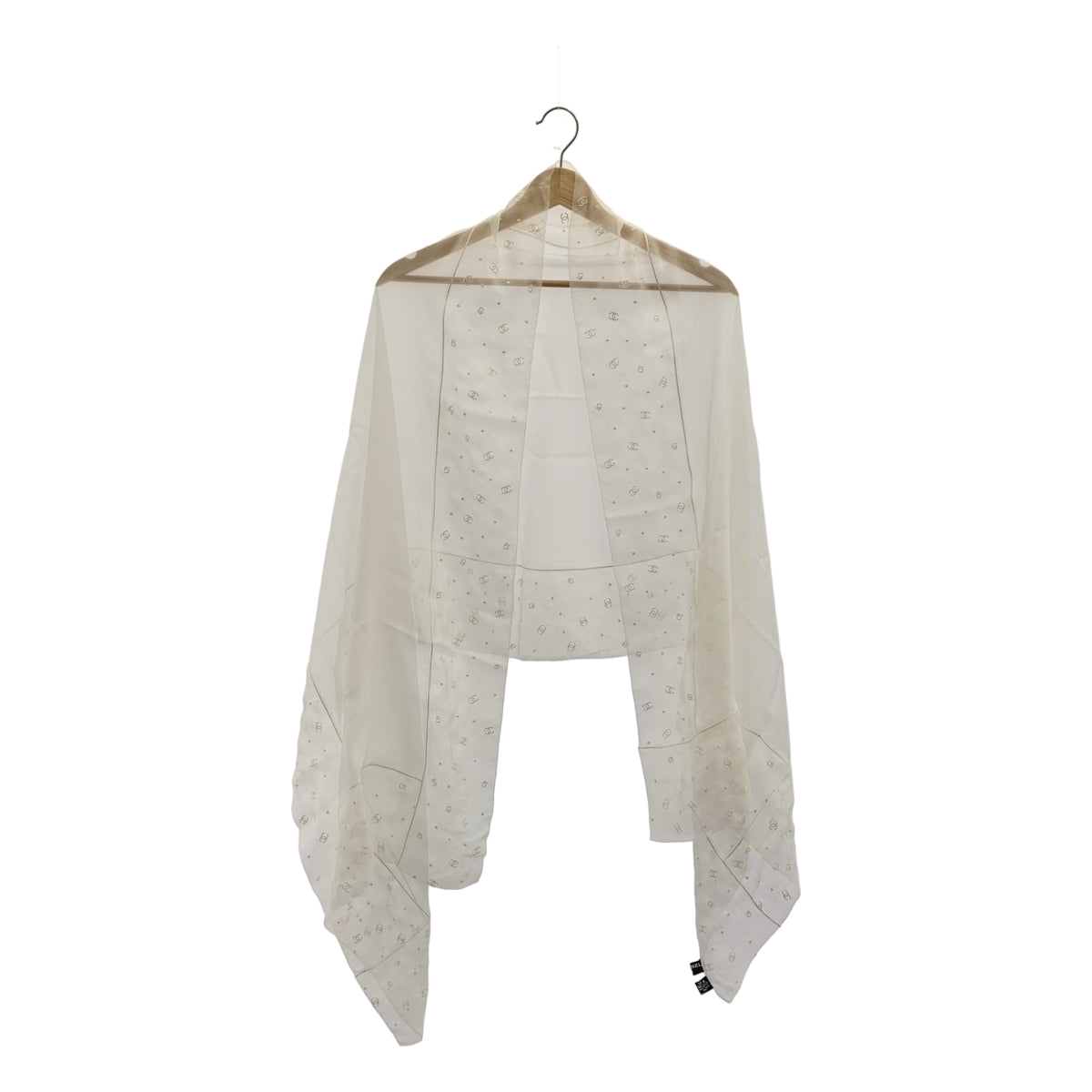 CHANEL / 샤넬 | 실크 자수 코코 마크 대형 스톨 |